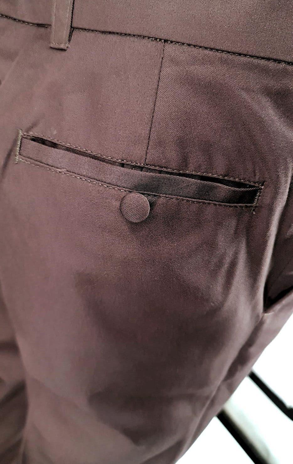Harry Palmer Brown Cotton Sta Press Trouser by Modclothin