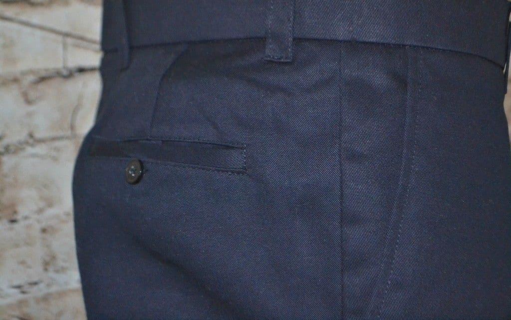 Harry Palmer Navy Sta Press Trouser By Modclothin