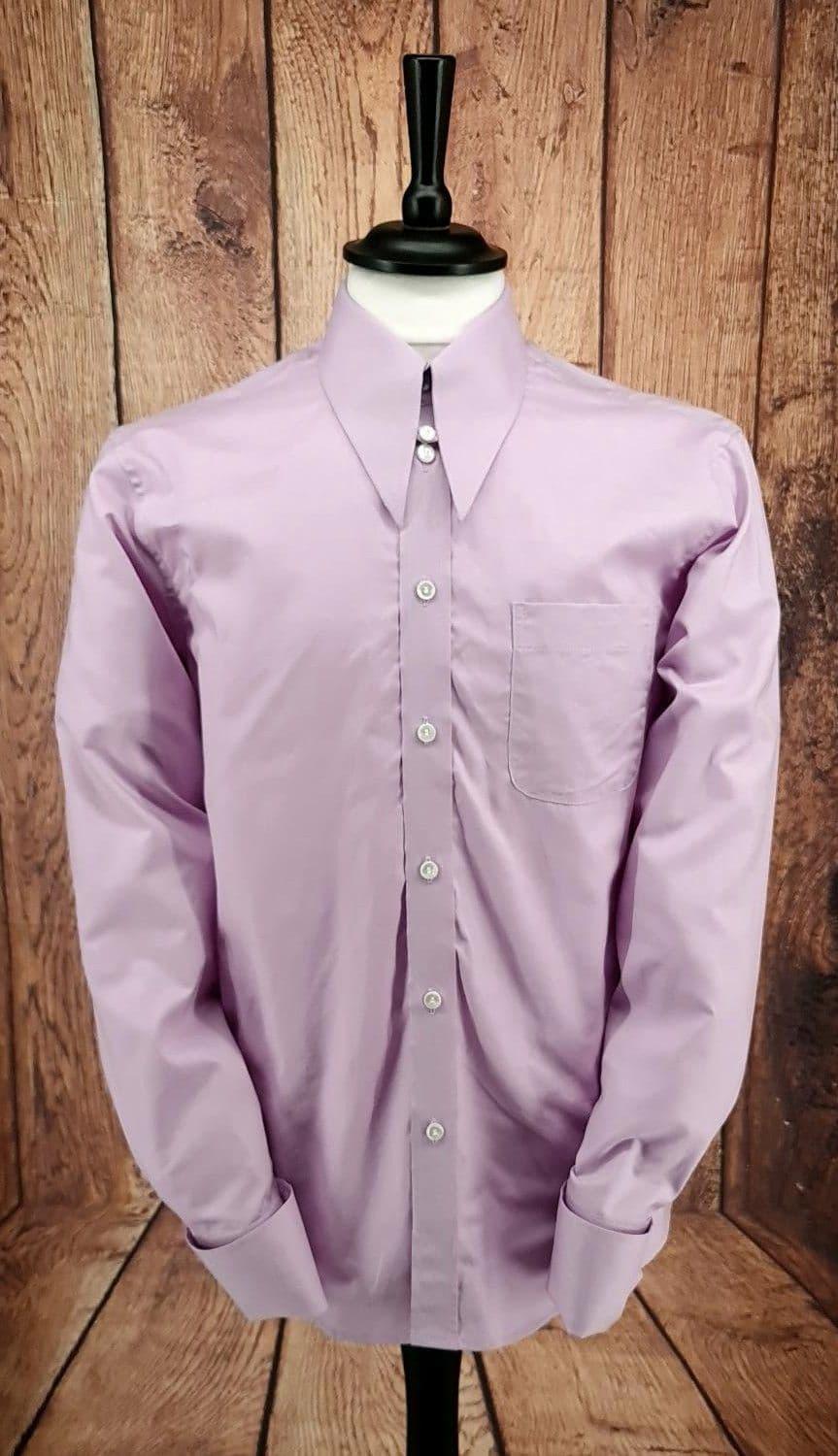 "Heaton"  Luxury 2Ply Cotton Lilac Spearpoint Collar Shirt