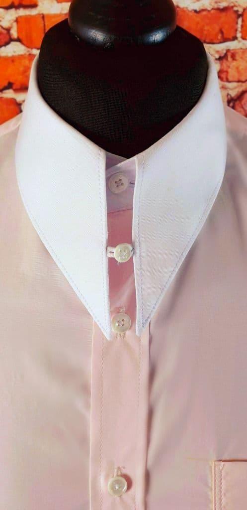 "Huey" Pale Pink & White Spearpoint Collar Shirt
