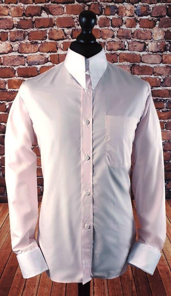"Huey" Pale Pink & White Spearpoint Collar Shirt