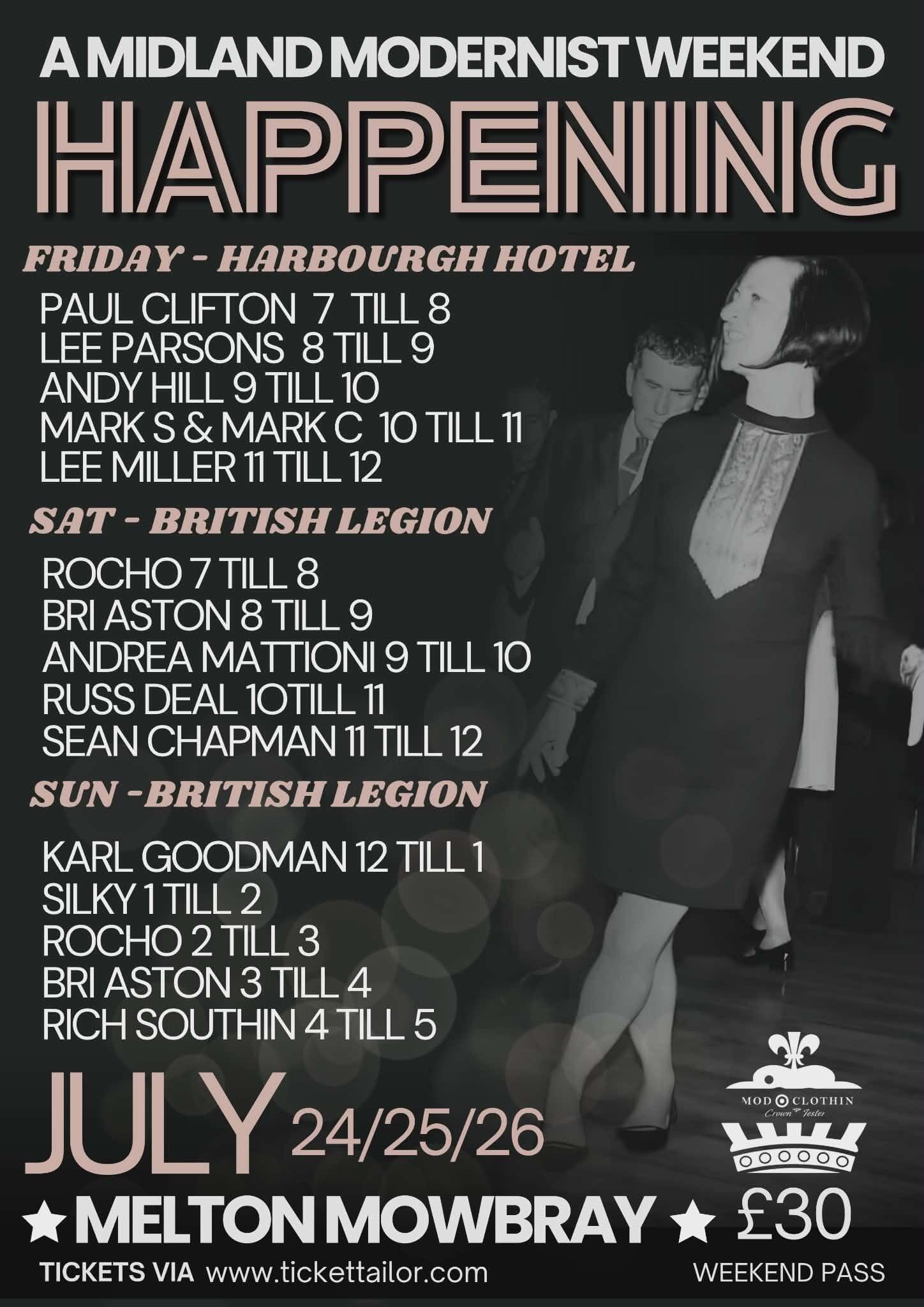 The Happening Midlands Modernist Weekender 2026 July 24th To 26th