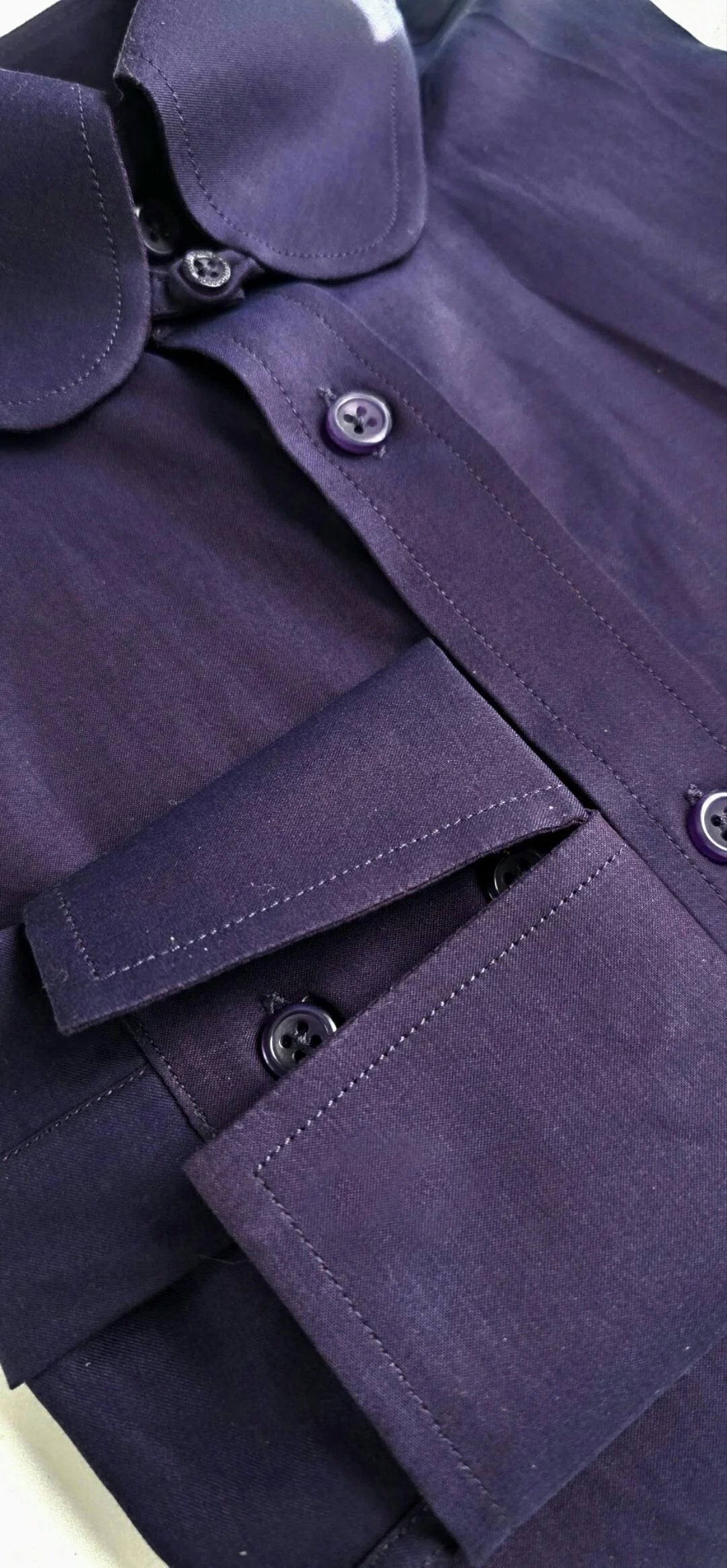 Wainwright - Purple Two-Tone Tab Penny Collar Shirt.