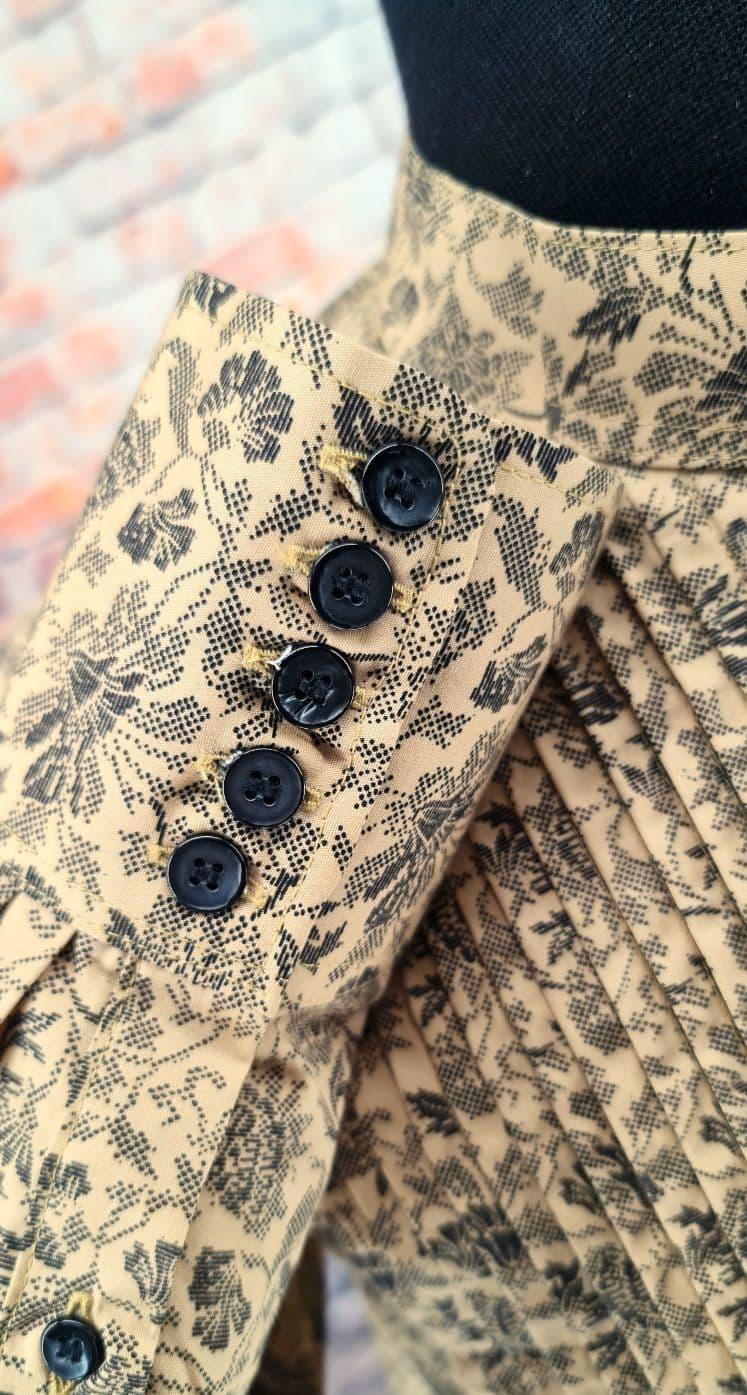 "Jarvis" Kaftan Yellow & Black Flower Shirt Nehru Collar