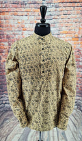 "Jarvis" Kaftan Yellow & Black Flower Shirt Nehru Collar