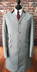 "Jepson" Velvet Collared Dogtooth 3/4 Length Coat