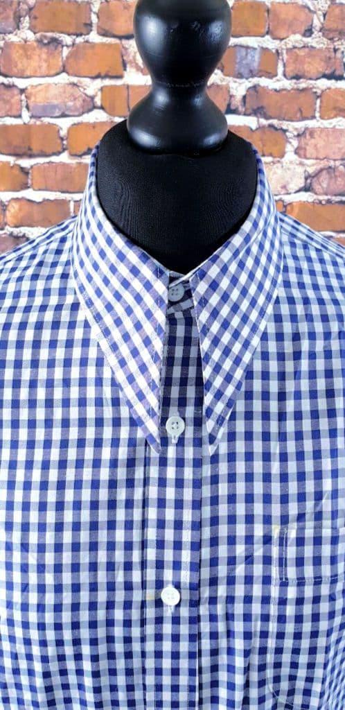 "Jester" Navy Gingham Spear Point Collar Shirt