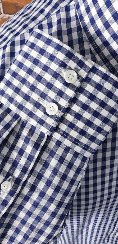 "Jester" Navy Gingham Spear Point Collar Shirt