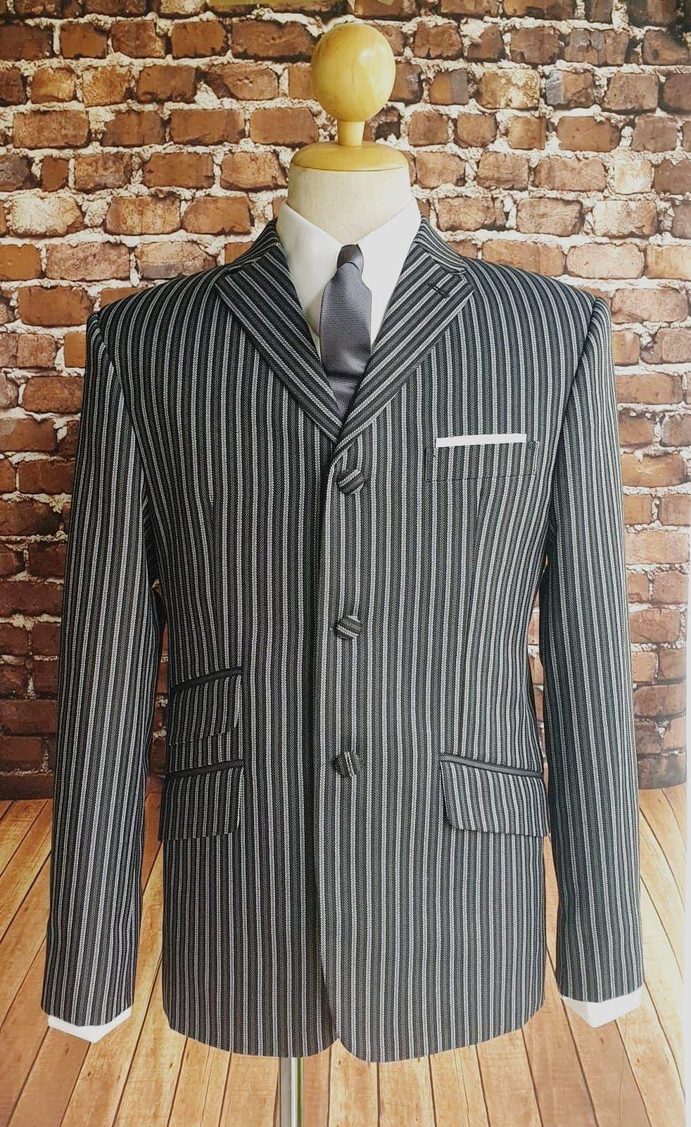 "Jimmy" Black & White Stripe Boating Blazer