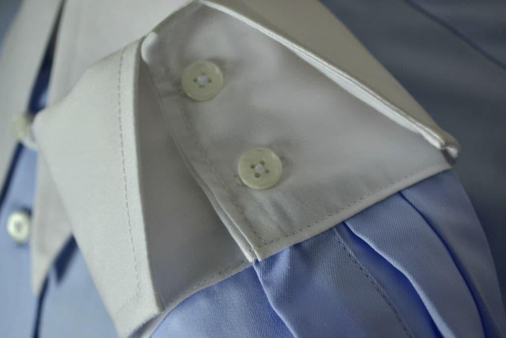 "Joe" Sky Blue  Spear Point White Cuff & Collar Shirt