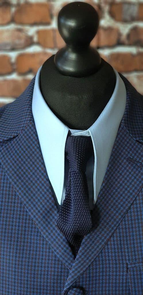 "Johnny"  Puppytooth Blue Navy & Red Check Three Button Suit
