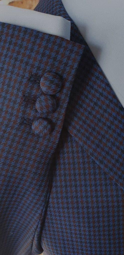 "Johnny"  Puppytooth Blue Navy & Red Check Three Button Suit