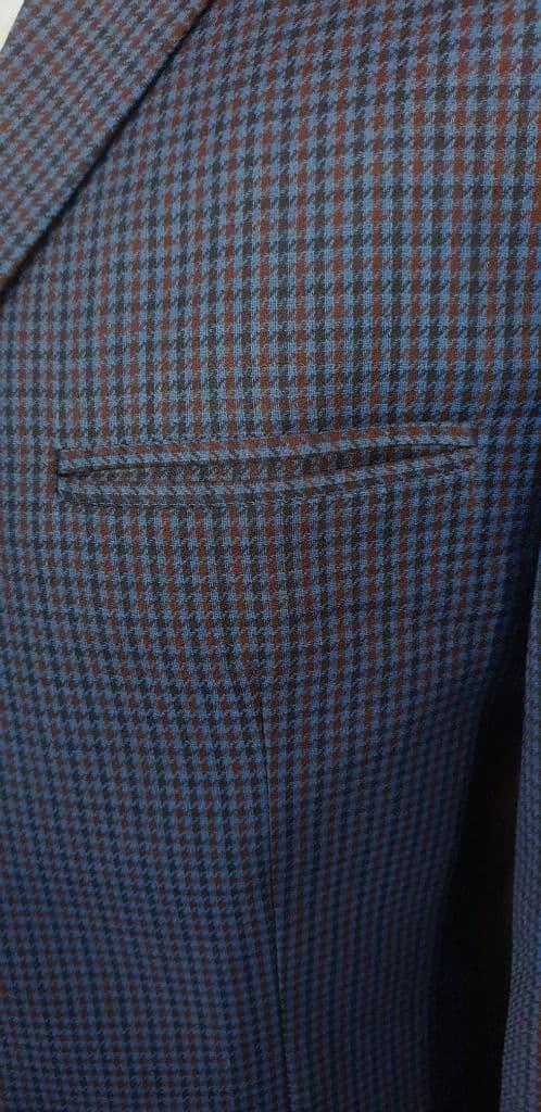 "Johnny"  Puppytooth Blue Navy & Red Check Three Button Suit