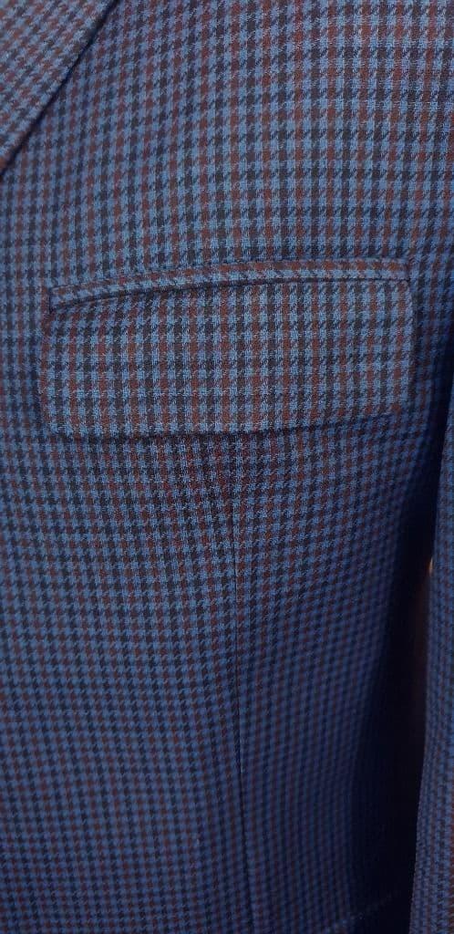 "Johnny"  Puppytooth Blue Navy & Red Check Three Button Suit