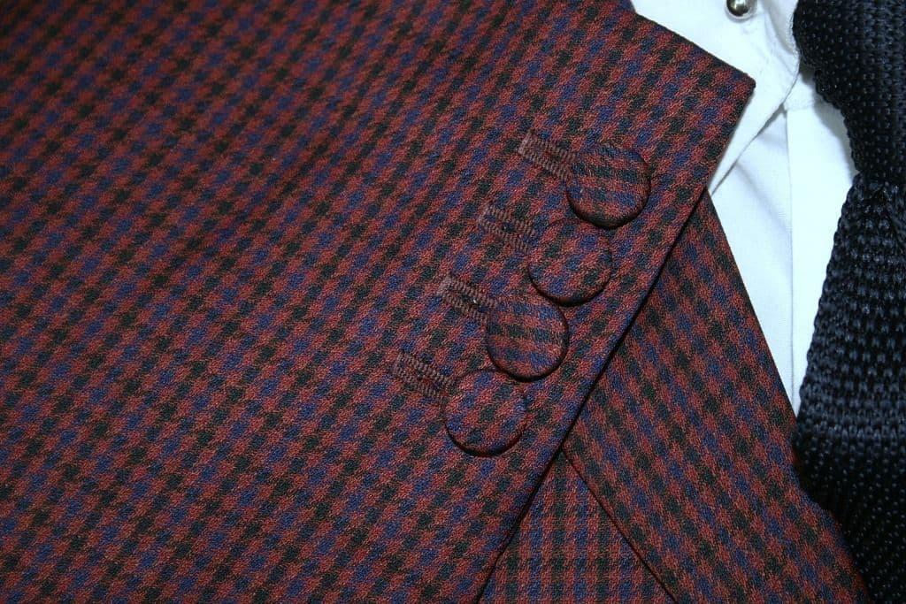 "Johnson" Maroon Blue Puppy Tooth Suit
