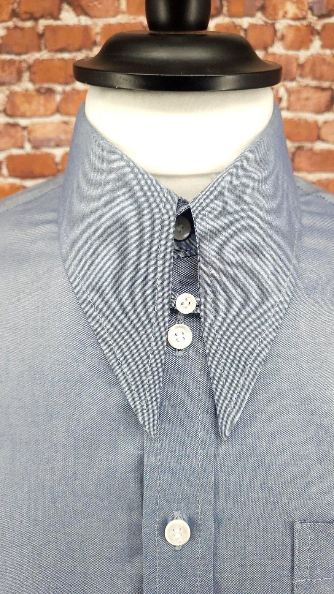 "Karl"  Modclothin 2ply Chambray Spearpoint Collar Shirt