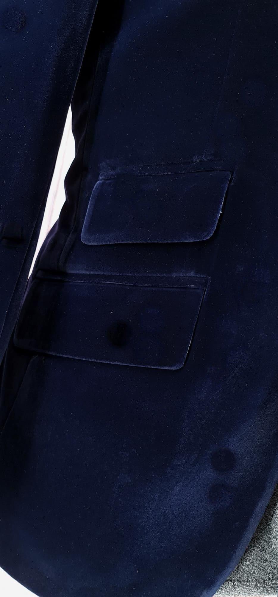 "Karl" Rich Navy Blue Velvet Jacket