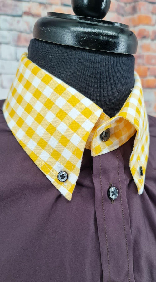 "Kenny Jones" Brown & Yellow  Gingham Shirt