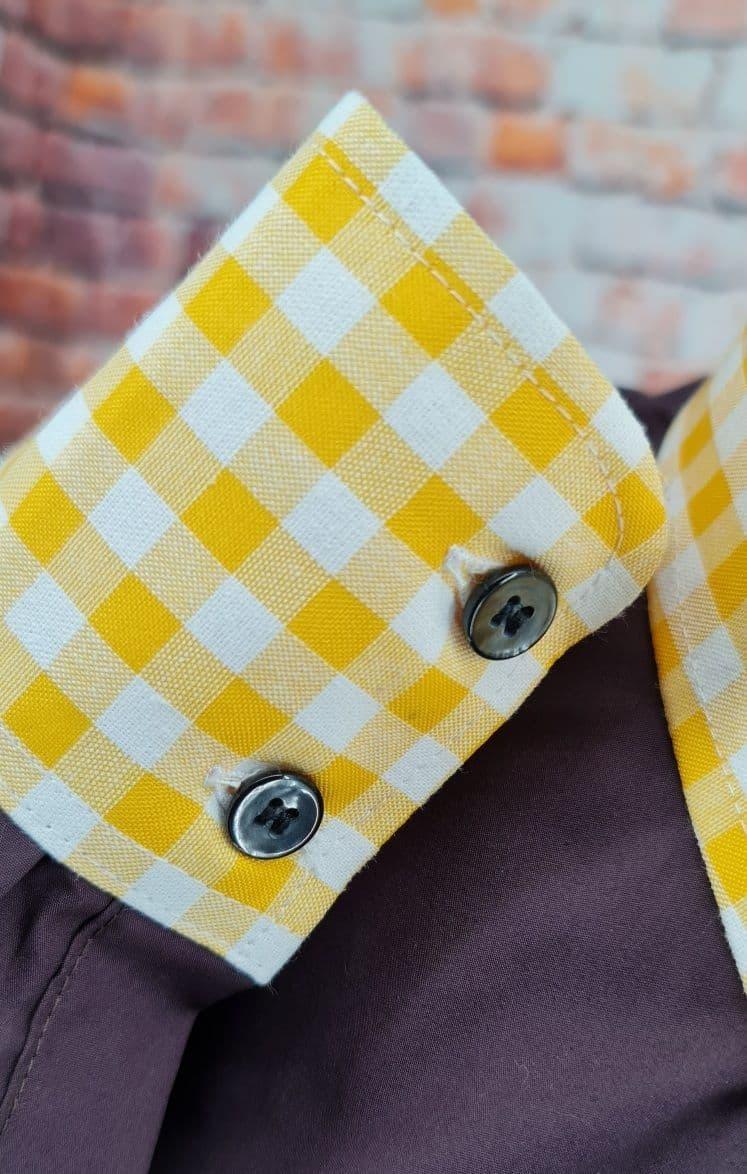"Kenny Jones" Brown & Yellow  Gingham Shirt