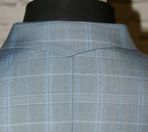 "Lewis" Sky Blue Check 8 Button Double Breasted Suit
