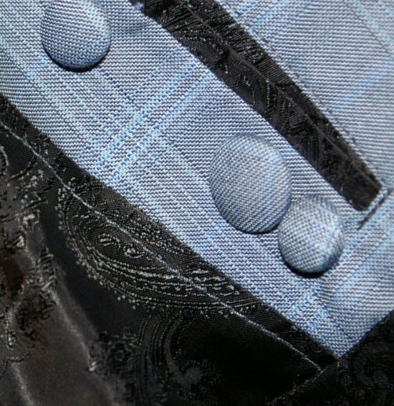 "Lewis" Sky Blue Check 8 Button Double Breasted Suit