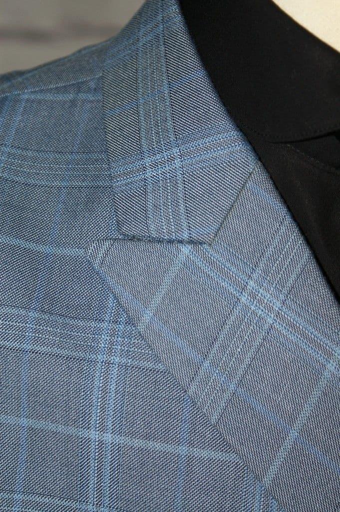 "Lewis" Sky Blue Check Double Breasted Jacket