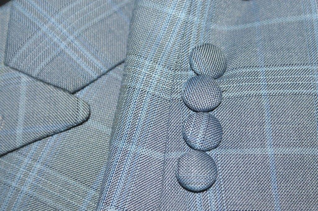 "Lewis" Sky Blue Check Double Breasted Jacket