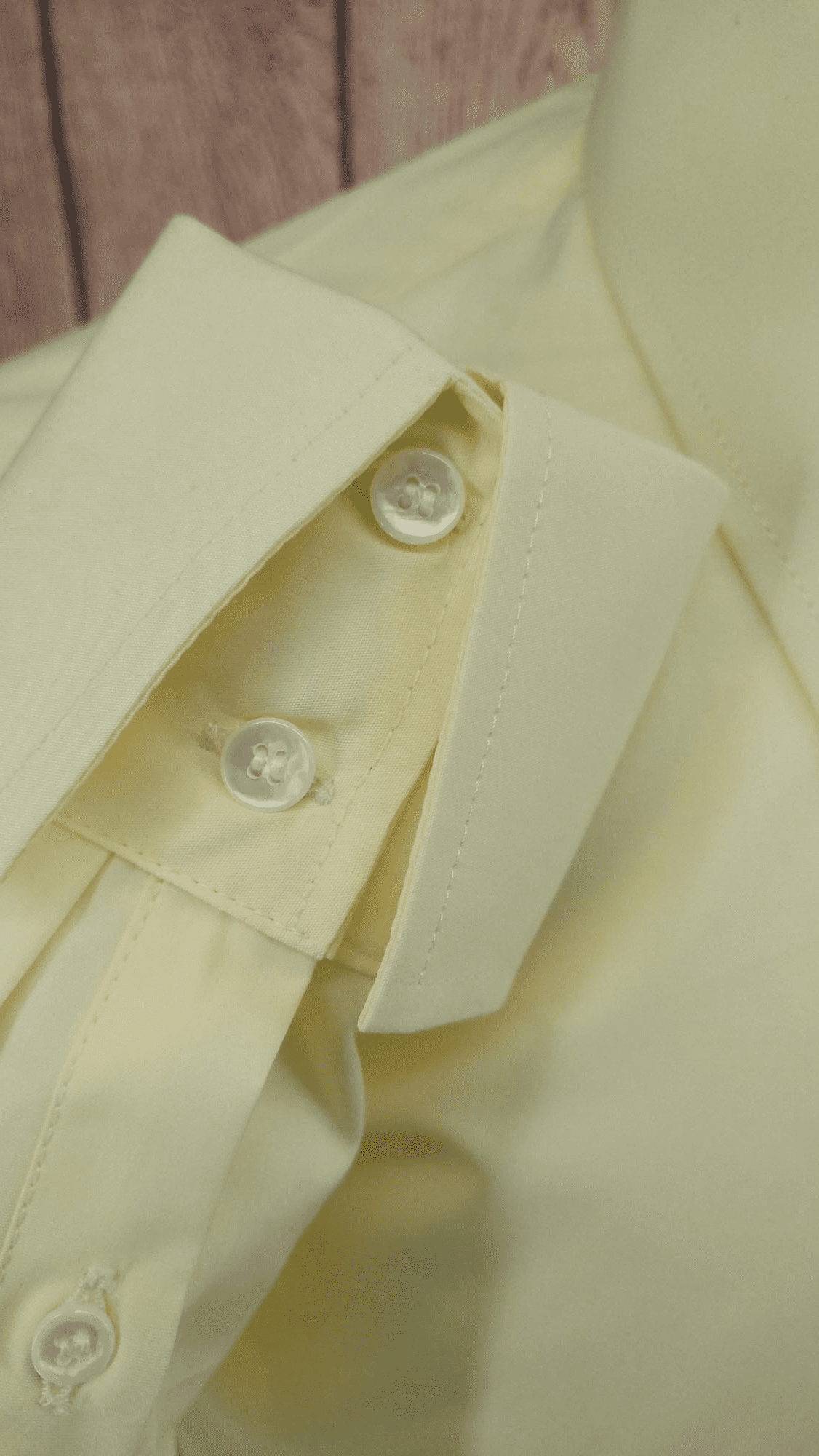 "Lonnie" Pale Lemon Spear Point Collar Shirt