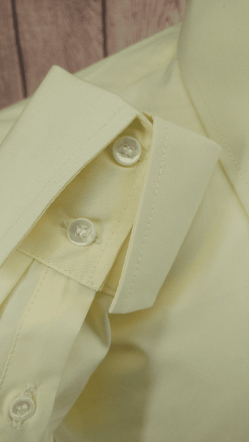 "Lonnie" Pale Lemon Spear Point Collar Shirt