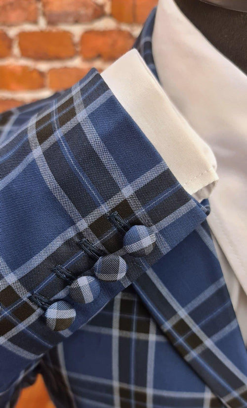 "Luiciano" Indigo & Navy Window Check Jacket