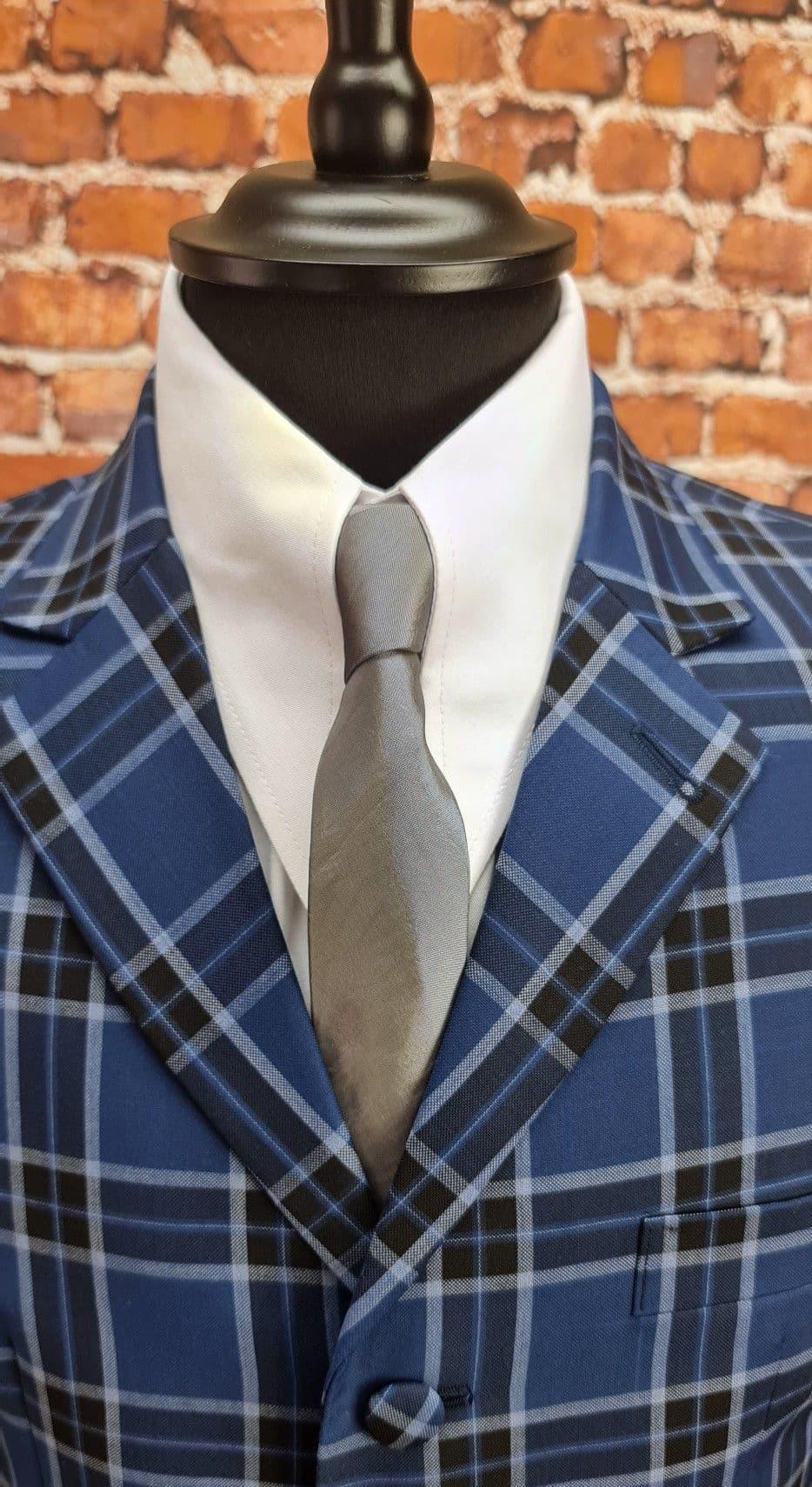 "Luiciano" Indigo & Navy Window Check Jacket