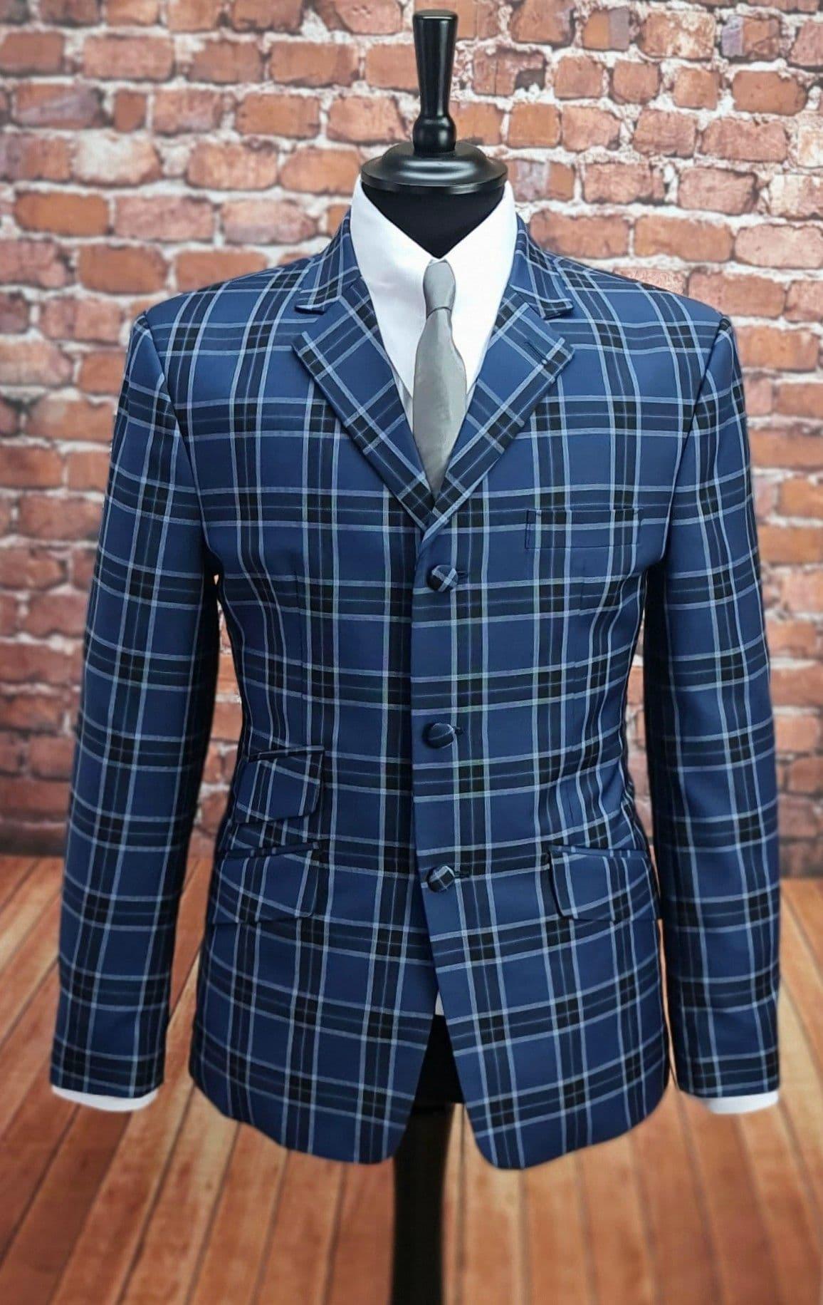 "Luiciano" Indigo & Navy Window Check Jacket