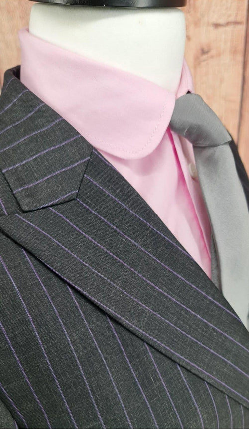 "Lynne" Charcoal & Lilac Double Breasted Suit
