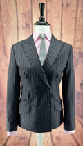 "Lynne" Charcoal & Lilac Double Breasted Suit