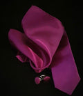 Magenta Tie, Cufflink & Pocket Square Set