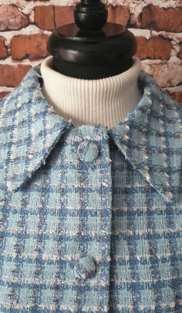 "Mary" Blue & White Check 5 Button Suit