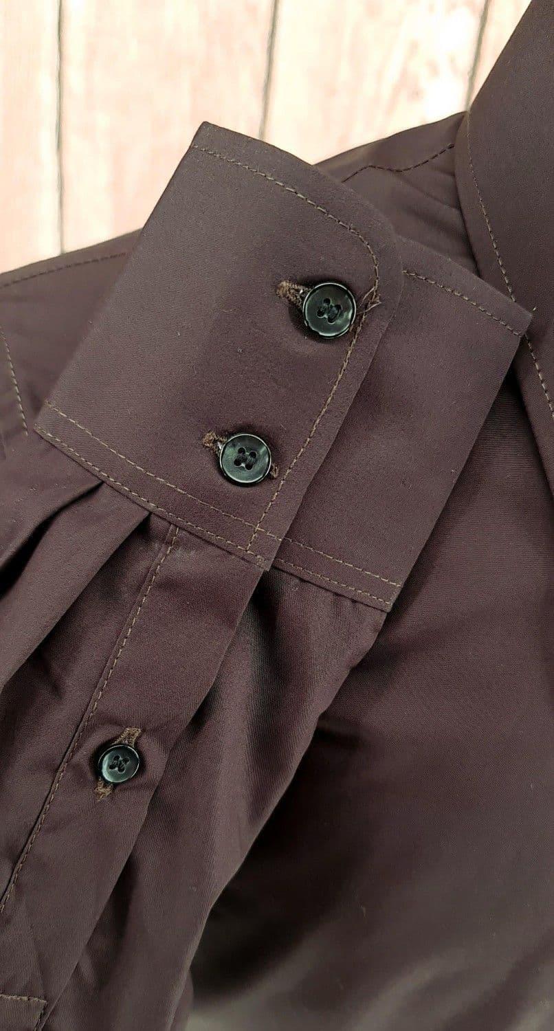 "Mason"  Luxury 2Ply Chocolate Cotton Spearpoint Collar Shirt