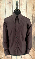 "Mason"  Luxury 2Ply Chocolate Cotton Spearpoint Collar Shirt