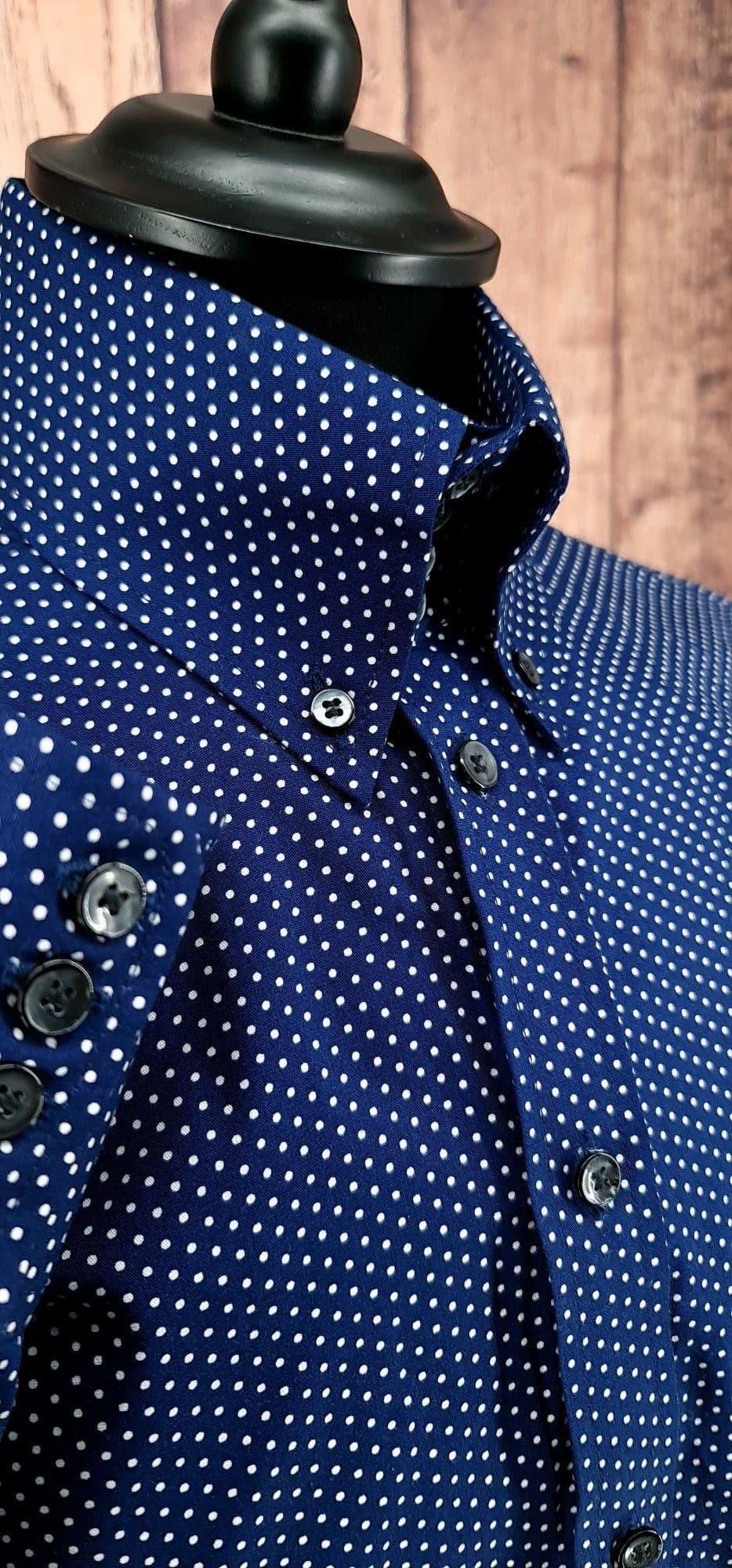 "Maxwell" Polka Dot Button Down Shirt Modclothin