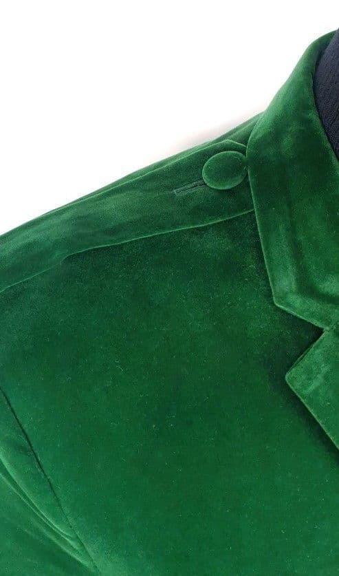 "McLagan" Rich Racing Green Velvet Jacket