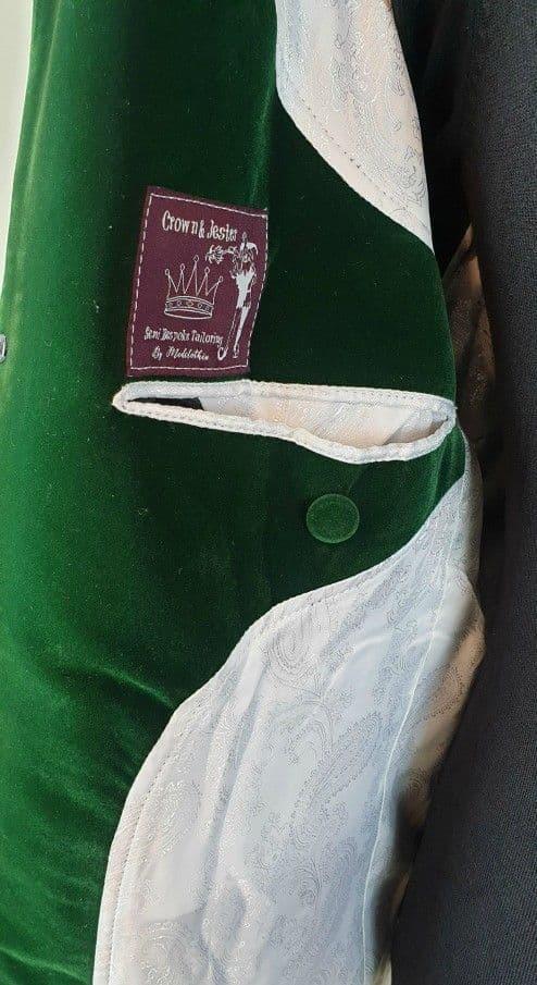 "McLagan" Rich Racing Green Velvet Jacket