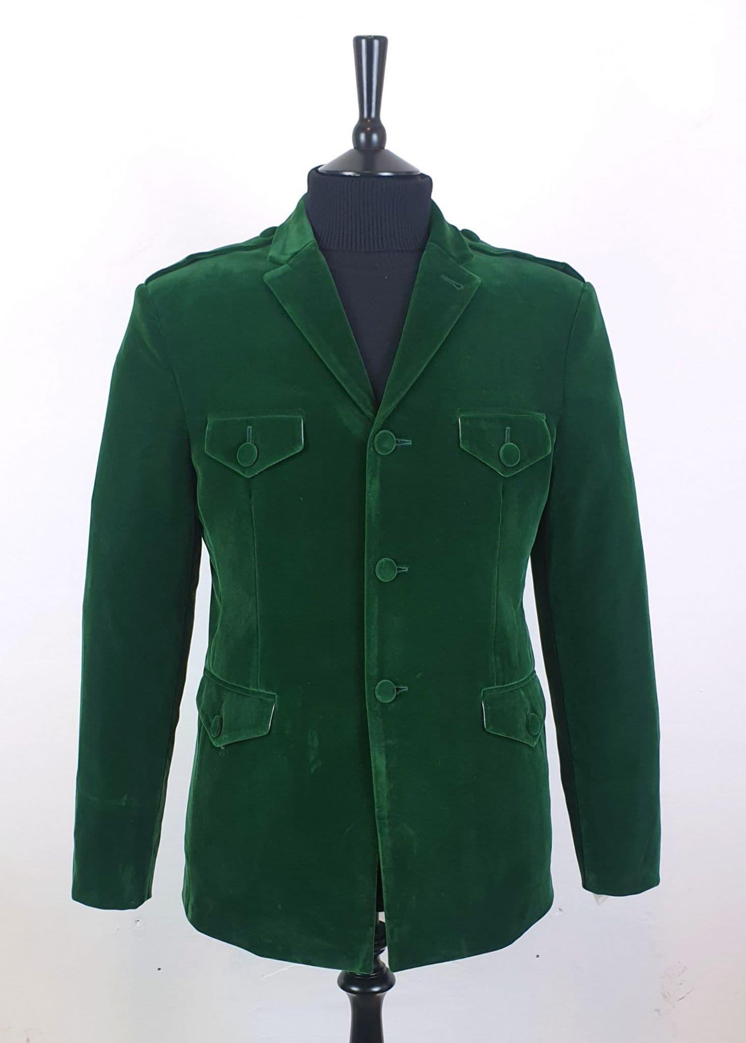 "McLagan" Rich Racing Green Velvet Jacket