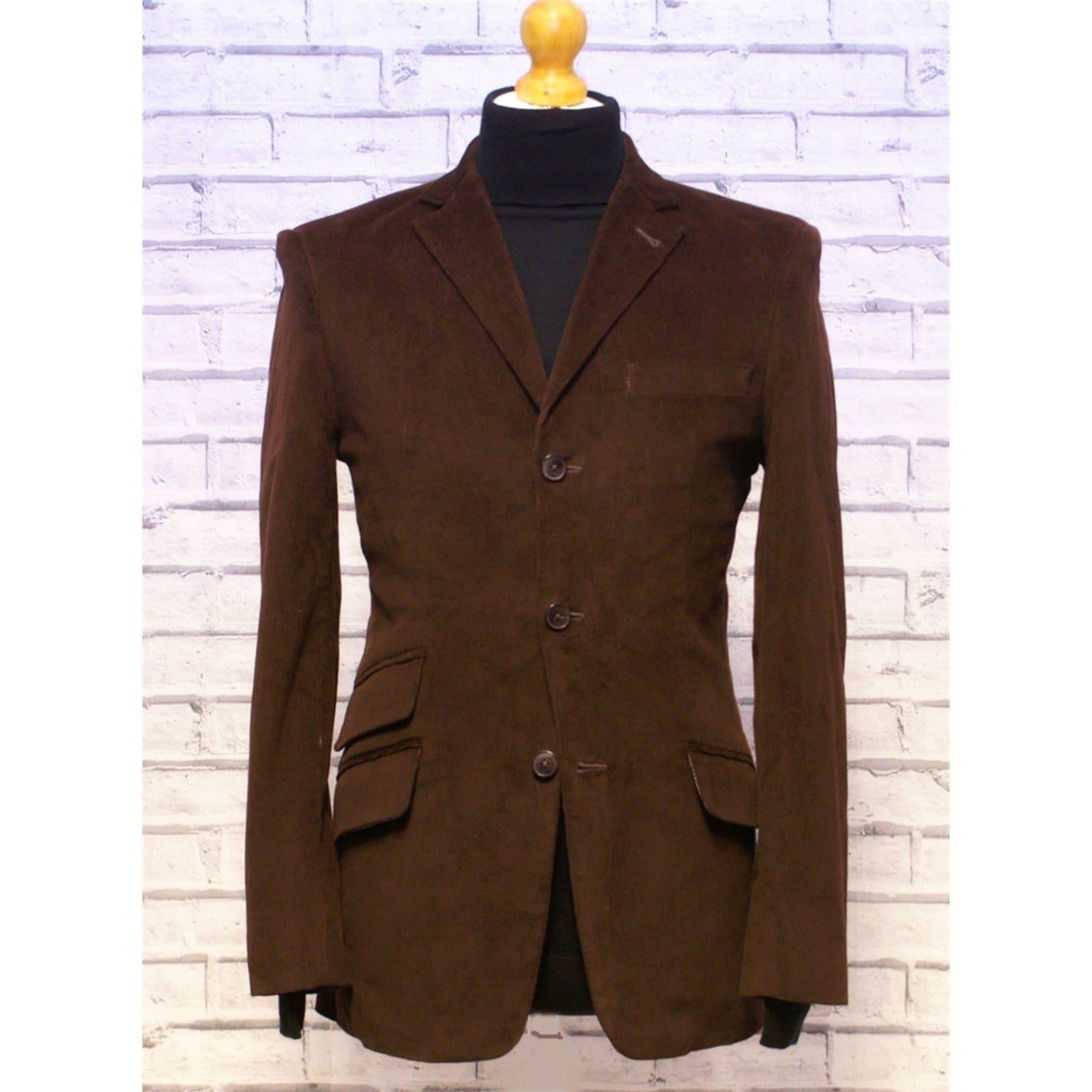 Modclothin Porter Chocolate Corduroy Three Button Jacket