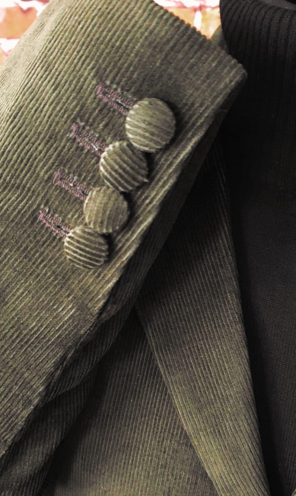 Modclothin Porter Olive Corduroy Three Button Jacket
