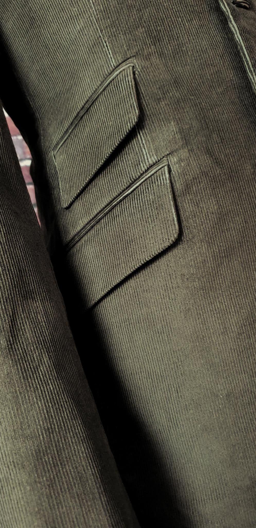 Modclothin Porter Olive Corduroy Three Button Jacket
