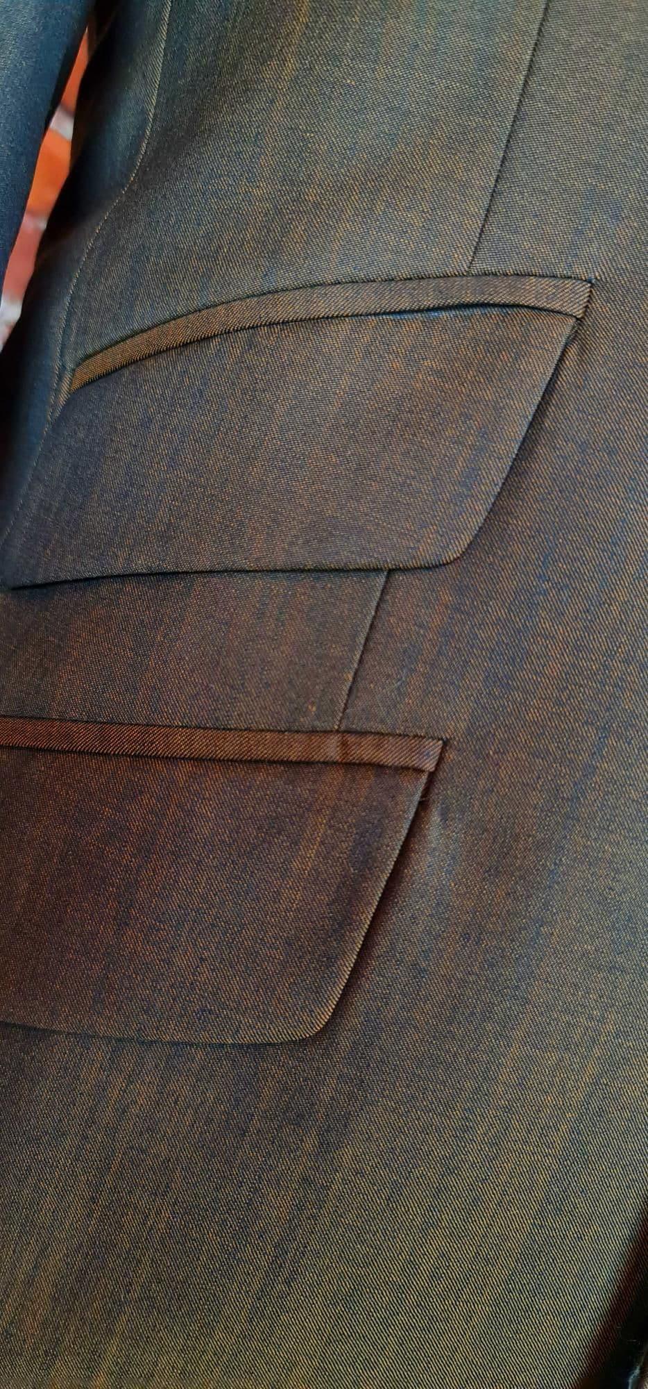"Moore" Old Gold & Black  Mohair Two Tone Suit