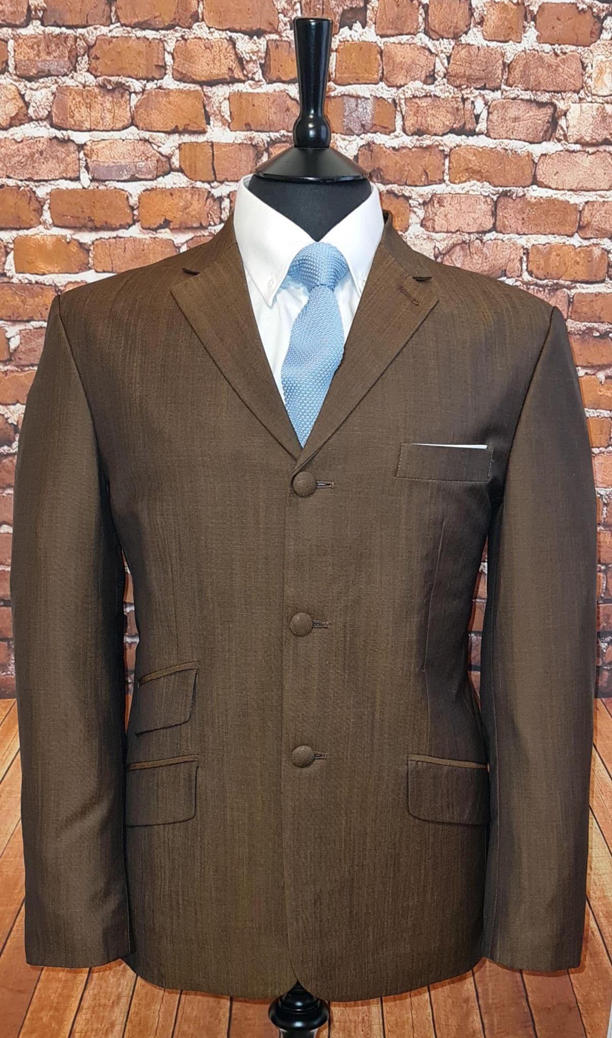 "Moore" Old Gold & Black  Mohair Two Tone Suit