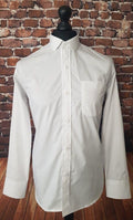"Nathan" White Long Sleeve Penny Collar Shirt