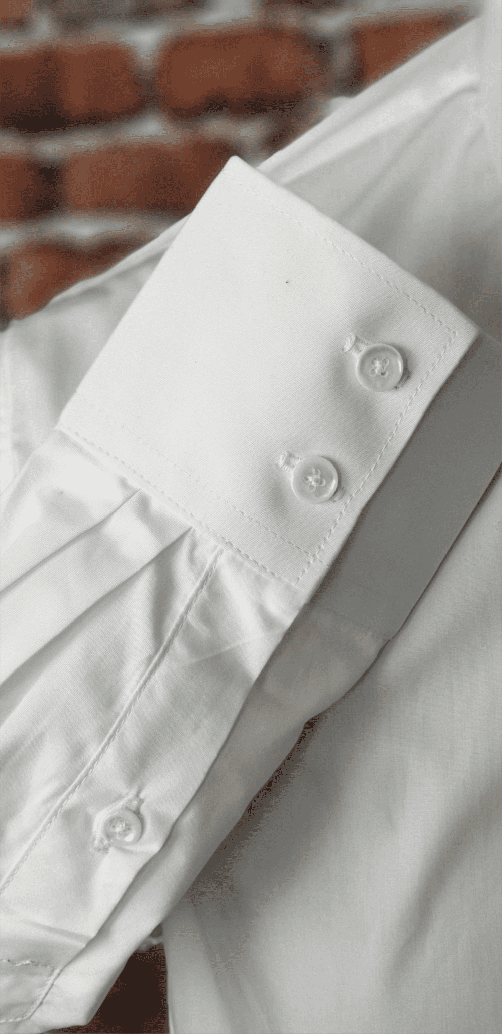 "Nathan" White Long Sleeve Penny Collar Shirt
