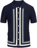 Navy & White Stripe Button Through Knitwear